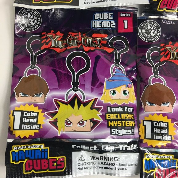 Yu-Gi-Oh Cube Heads Clip On Keyring Blind Bag Wish Factory Kawaii  YuGiOh New - Picture 7 of 12